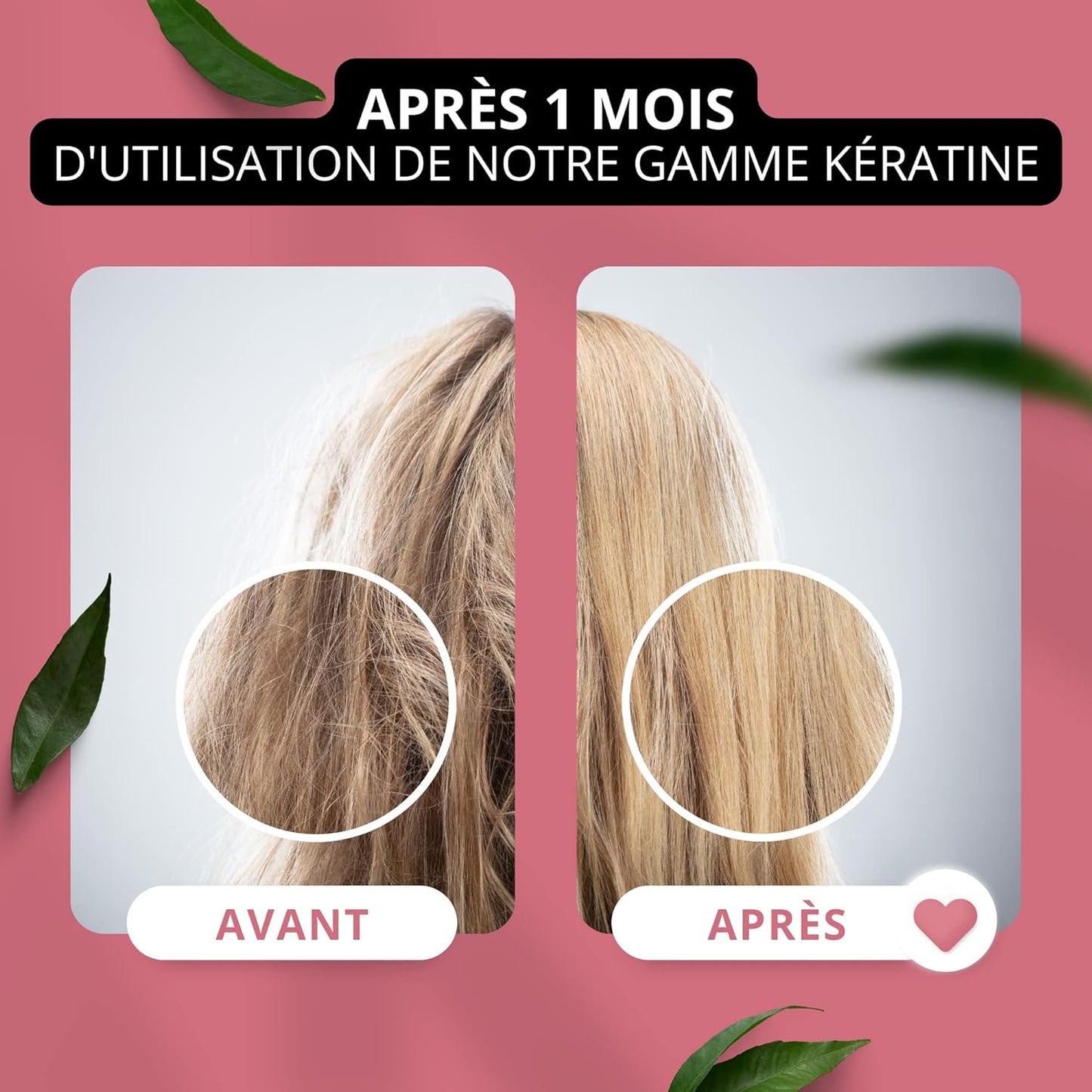 Shampoing Réparateur à la Kératine Avant-Après