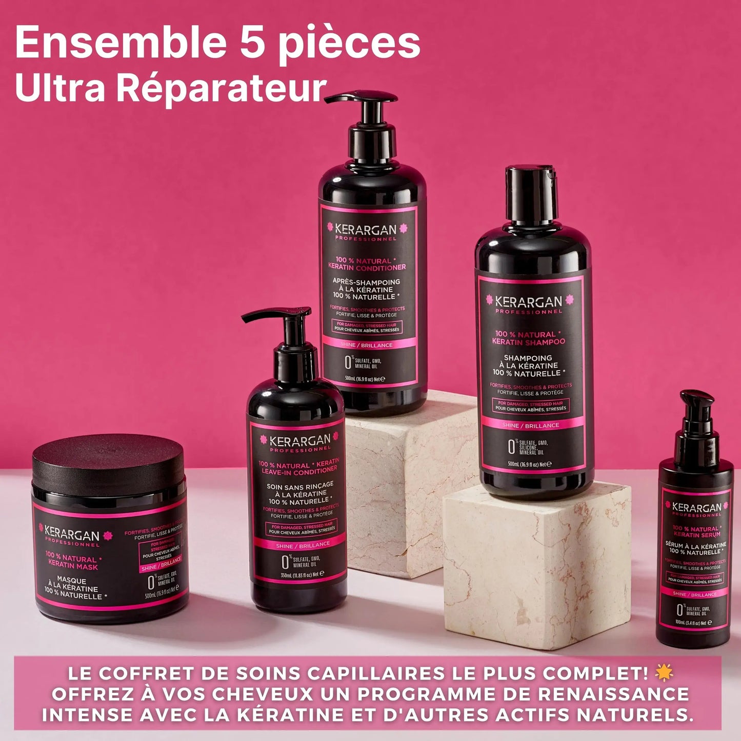 Kit de soins complet 5 pièces à la Kératine - MARC GRAYS