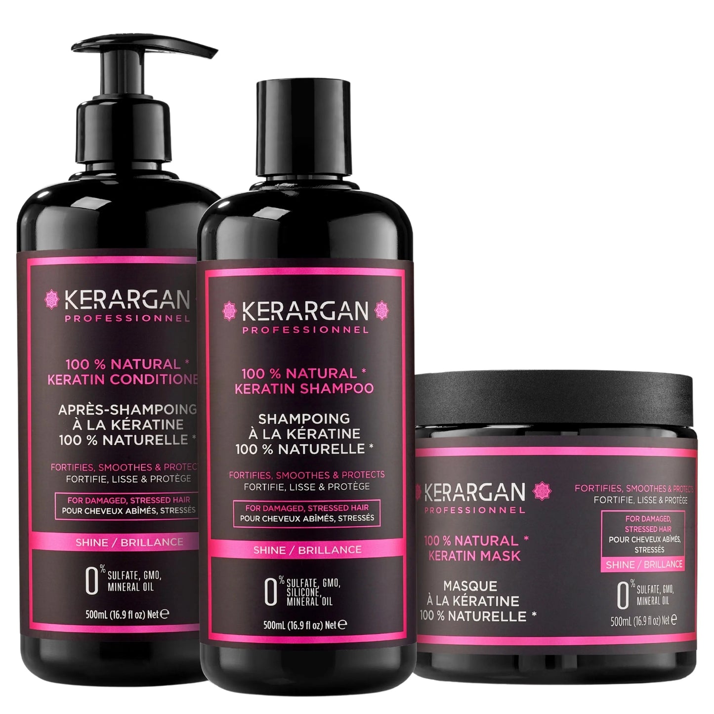 Trio Réparateur Shampoing, Après-shampoing & Masque à la Kératine