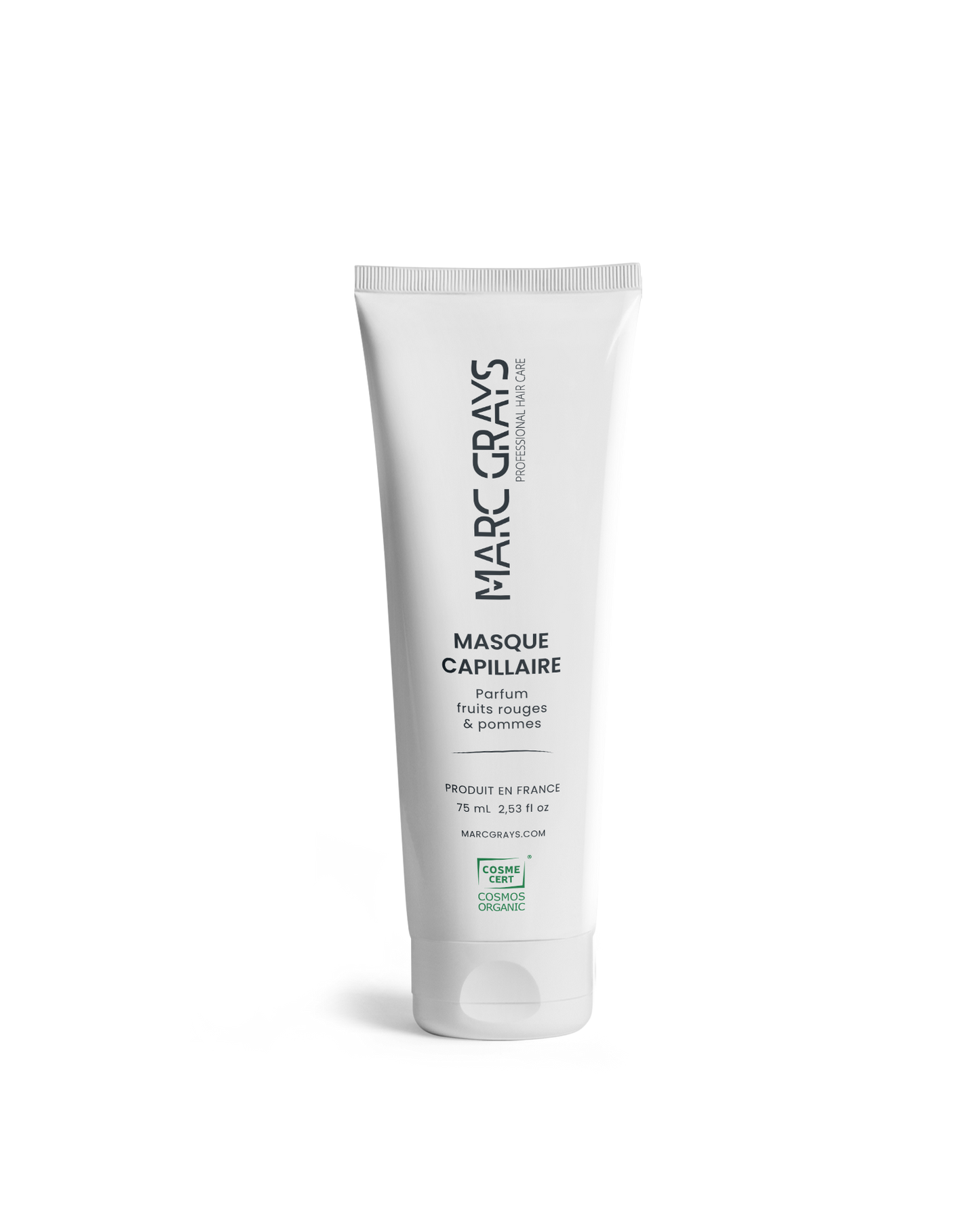 Masque Capillaire Fruits Rouges & Pommes, soin capillaire crémeux pour cheveux soyeux et parfumés.