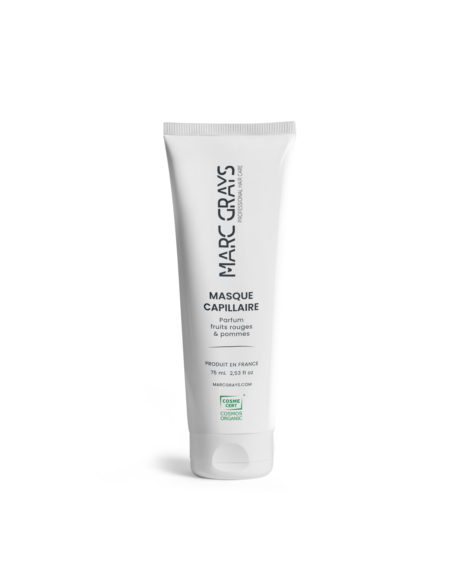 Masque Capillaire Fruits Rouges & Pommes, soin capillaire crémeux pour cheveux soyeux et parfumés.